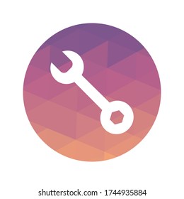 Gear, Setting Icon Vector Triangulation Art