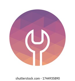 Gear, Setting Icon Vector Triangulation Art