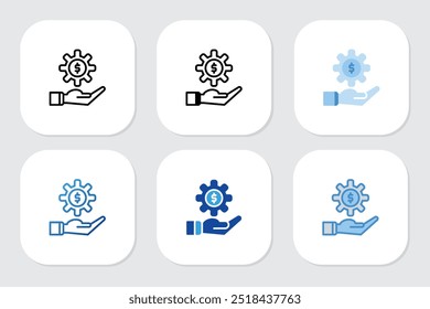 gear setting icons with various design styles