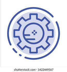 Gear, Setting Lab, Chemistry Blue Dotted Line Line Icon