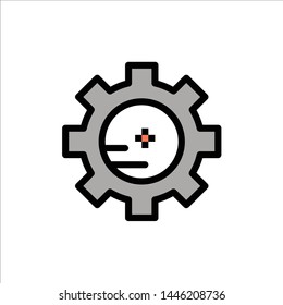 Gear, Setting Lab, Chemistry  Flat Color Icon. Vector icon banner Template