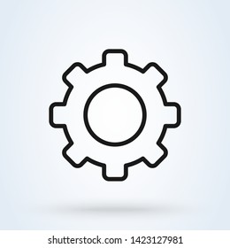 Gear setting. Line art Simple vector modern icon design illustration.