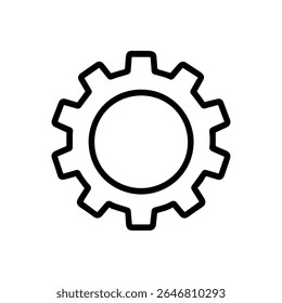Gear setting line icon containing Cog wheel isolated on transparent background, icon for app 