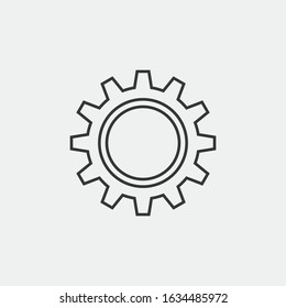Gear setting line vector icon