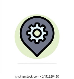 Gear, Setting, Location, Map Abstract Circle Background Flat color Icon