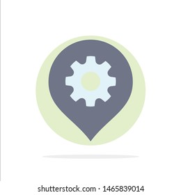 Gear, Setting, Location, Map Abstract Circle Background Flat color Icon. Vector Icon Template background