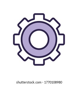 gear setting machine line style icon vector illustration design