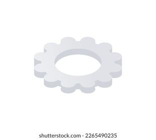 Gear setting management isometric style icon isolated on white background