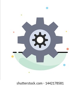 Gear, Setting, Motivation Abstract Flat Color Icon Template