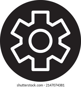 Gear, setting, option, service icon or logo illustration vector graphic with black, white, solid style. Perfect use for ui, website, pattern, design, etc.