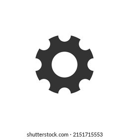 Gear Setting Related Glyph Vector icon. Symbol of Setting for Apps and Websites. Black Gear Mechanism and Cog Wheel on White Background. Progress or Construction Concept. Vector Illustration.
