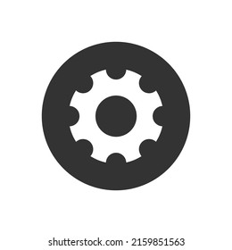 Gear Setting Related Glyph Vector icon. Symbol of Setting for Apps and Websites. Black Gear Mechanism and Cog Wheel on White Background. Progress or Construction Concept. Vector Illustration.