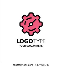 Gear, Setting, Timer Business Logo Template. Flat Color