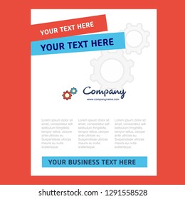 Gear setting Title Page Design for Company profile ,annual report, presentations, leaflet, Brochure Vector Background