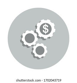 Gear, setting, usd badge icon. Simple glyph, flat vector of business icons for ui and ux, website or mobile application