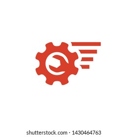 Gear setting vector. Fast Service logo icon