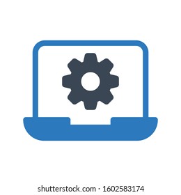 gear setting vector glyph color icon 
