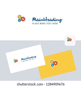 Gear setting  vector logotype with business card template. Elegant corporate identity. - Vector
