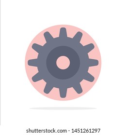 Gear, Setting, Wheel Abstract Circle Background Flat color Icon