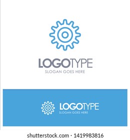 Gear, Setting, Wheel Blue outLine Logo with place for tagline