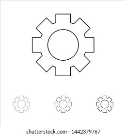 Gear, Setting, Wheel Bold and thin black line icon set