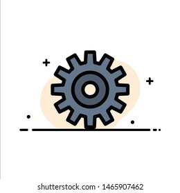 Gear, Setting, Wheel, Cogs  Business Flat Line Filled Icon Vector Banner Template. Vector Icon Template background