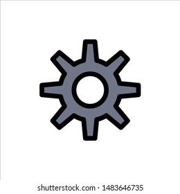 Gear, Setting, Wheel  Flat Color Icon. Vector icon banner Template