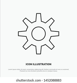 Gear Setting, Wheel Line Icon Vector