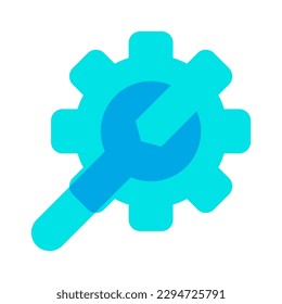 gear setting and wrench system automation icon vector illustration