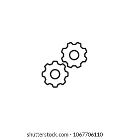 Gear, settings or cog vector icon on a white background.
