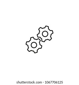 Gear, settings or cog vector icon on a white background.