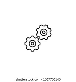 Gear, settings or cog vector icon on a white background.