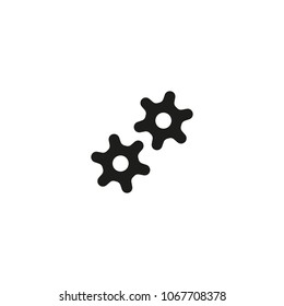 Gear, settings or cog vector icon on a white background.