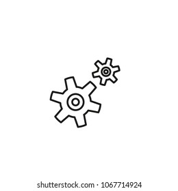 Gear, settings or cog vector icon on a white background.
