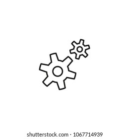 Gear, settings or cog vector icon on a white background.
