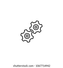 Gear, settings or cog vector icon on a white background.