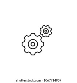 Gear, settings or cog vector icon on a white background.