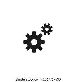 Gear, settings or cog vector icon on a white background.