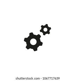 Gear, settings or cog vector icon on a white background.