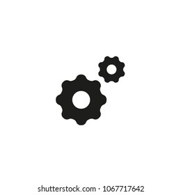 Gear, settings or cog vector icon on a white background.