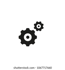 Gear, settings or cog vector icon on a white background.