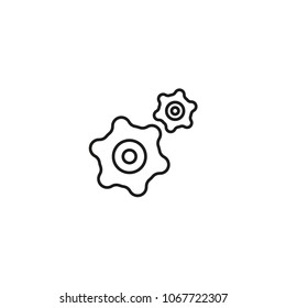 Gear, settings or cog vector icon on a white background.