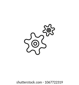 Gear, settings or cog vector icon on a white background.
