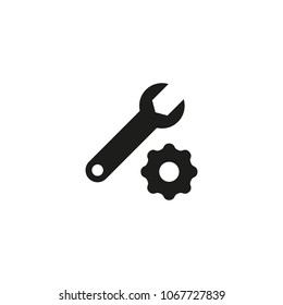 Gear, settings or cog vector icon on a white background.