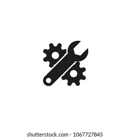 Gear, settings or cog vector icon on a white background.