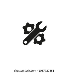 Gear, settings or cog vector icon on a white background.