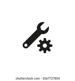Gear, settings or cog vector icon on a white background.