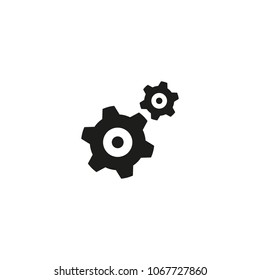 Gear, settings or cog vector icon on a white background.