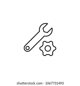 Gear, settings or cog vector icon on a white background.