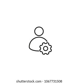 Gear, settings or cog vector icon on a white background.